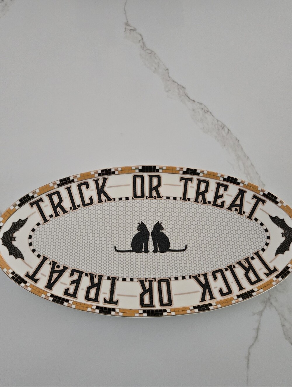 NWT Anthropologie Trick or Treat Oval Halloween Serving Tray
